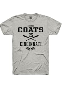 Quinton Coats  Cincinnati Bearcats Ash Rally NIL Sport Icon Short Sleeve T Shirt