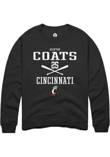 Quinton Coats  Rally Cincinnati Bearcats Mens Black NIL Sport Icon Long Sleeve Crew Sweatshirt