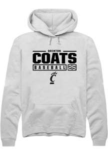Quinton Coats  Rally Cincinnati Bearcats Mens White NIL Stacked Box Long Sleeve Hoodie
