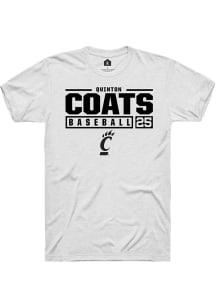 Quinton Coats  Cincinnati Bearcats White Rally NIL Stacked Box Short Sleeve T Shirt