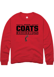 Quinton Coats  Rally Cincinnati Bearcats Mens Red NIL Stacked Box Long Sleeve Crew Sweatshirt