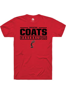 Quinton Coats  Cincinnati Bearcats Red Rally NIL Stacked Box Short Sleeve T Shirt