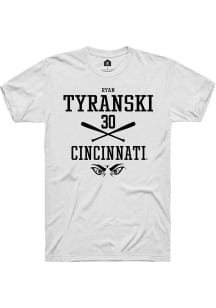Ryan Tyranski  Cincinnati Bearcats White Rally NIL Sport Icon Short Sleeve T Shirt