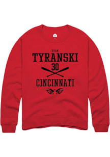 Ryan Tyranski  Rally Cincinnati Bearcats Mens Red NIL Sport Icon Long Sleeve Crew Sweatshirt