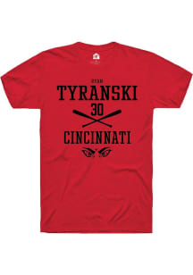 Ryan Tyranski  Cincinnati Bearcats Red Rally NIL Sport Icon Short Sleeve T Shirt
