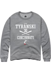 Ryan Tyranski  Rally Cincinnati Bearcats Mens Graphite NIL Sport Icon Long Sleeve Crew Sweatshirt