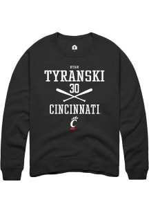 Ryan Tyranski  Rally Cincinnati Bearcats Mens Black NIL Sport Icon Long Sleeve Crew Sweatshirt