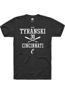 Ryan Tyranski  Cincinnati Bearcats Black Rally NIL Sport Icon Short Sleeve T Shirt