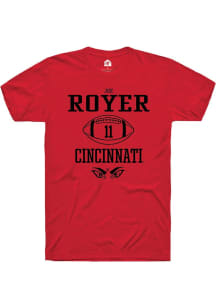 Joe Royer  Cincinnati Bearcats Red Rally Football NIL Sport Icon Short Sleeve T Shirt