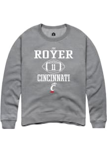 Joe Royer  Rally Cincinnati Bearcats Mens Graphite Football NIL Sport Icon Long Sleeve Crew Sweats..
