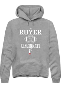Joe Royer  Rally Cincinnati Bearcats Mens Graphite Football NIL Sport Icon Long Sleeve Hoodie
