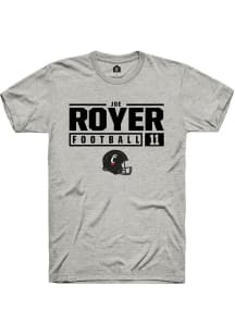 Joe Royer  Cincinnati Bearcats Ash Rally Football NIL Stacked Box Short Sleeve T Shirt