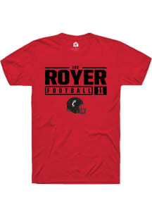 Joe Royer  Cincinnati Bearcats Red Rally Football NIL Stacked Box Short Sleeve T Shirt