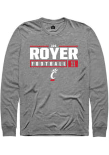 Joe Royer  Cincinnati Bearcats Graphite Rally Football NIL Stacked Box Long Sleeve T Shirt
