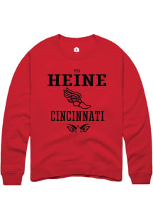 Mia Heine  Rally Cincinnati Bearcats Mens Red NIL Sport Icon Long Sleeve Crew Sweatshirt