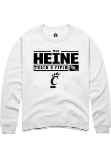 Mia Heine  Rally Cincinnati Bearcats Mens White NIL Stacked Box Long Sleeve Crew Sweatshirt