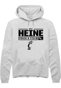Mia Heine  Rally Cincinnati Bearcats Mens White NIL Stacked Box Long Sleeve Hoodie
