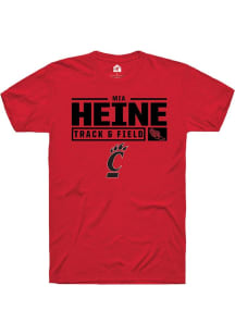 Mia Heine  Cincinnati Bearcats Red Rally NIL Stacked Box Short Sleeve T Shirt