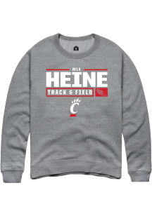 Mia Heine  Rally Cincinnati Bearcats Mens Graphite NIL Stacked Box Long Sleeve Crew Sweatshirt