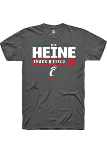 Mia Heine  Cincinnati Bearcats Dark Grey Rally NIL Stacked Box Short Sleeve T Shirt