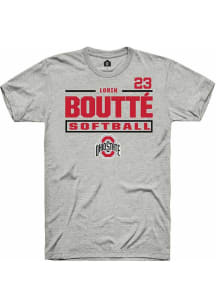 Lorin Boutté  Ohio State Buckeyes Ash Rally NIL Stacked Box Short Sleeve T Shirt