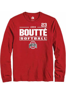 Lorin Boutté  Rally Ohio State Buckeyes Mens Red NIL Stacked Box Long Sleeve Hoodie