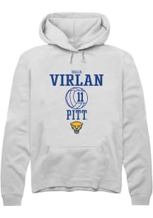 Dalia Virlan  Rally Pitt Panthers Mens White NIL Sport Icon Long Sleeve Hoodie