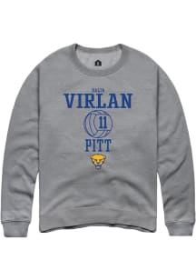 Dalia Virlan  Rally Pitt Panthers Mens Graphite NIL Sport Icon Long Sleeve Crew Sweatshirt