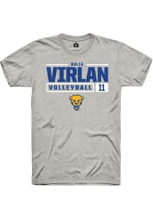 Dalia Virlan  Pitt Panthers Ash Rally NIL Stacked Box Short Sleeve T Shirt