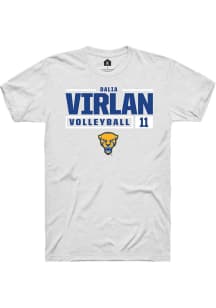 Dalia Virlan  Pitt Panthers White Rally NIL Stacked Box Short Sleeve T Shirt