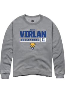 Dalia Virlan  Rally Pitt Panthers Mens Graphite NIL Stacked Box Long Sleeve Crew Sweatshirt