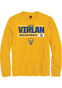 Dalia Virlan  Pitt Panthers Gold Rally NIL Stacked Box Long Sleeve T Shirt