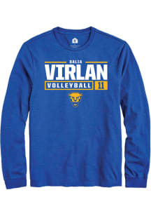 Dalia Virlan  Pitt Panthers Blue Rally NIL Stacked Box Long Sleeve T Shirt