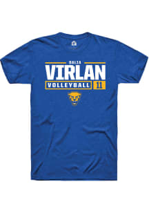 Dalia Virlan  Pitt Panthers Blue Rally NIL Stacked Box Short Sleeve T Shirt