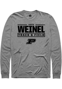 Jaryn Weinel  Purdue Boilermakers Graphite Rally NIL Stacked Box Long Sleeve T Shirt