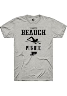 Brooklyn Beauch  Purdue Boilermakers Ash Rally NIL Sport Icon Short Sleeve T Shirt