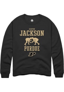 Ashton Jackson  Rally Purdue Boilermakers Mens Black NIL Sport Icon Long Sleeve Crew Sweatshirt