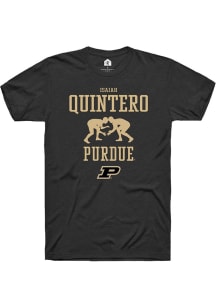 Isaiah Quintero  Purdue Boilermakers Black Rally NIL Sport Icon Short Sleeve T Shirt