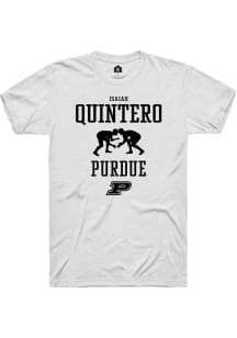 Isaiah Quintero  Purdue Boilermakers White Rally NIL Sport Icon Short Sleeve T Shirt