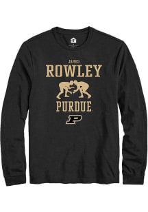 James Rowley  Purdue Boilermakers Black Rally NIL Sport Icon Long Sleeve T Shirt