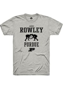 James Rowley  Purdue Boilermakers Ash Rally NIL Sport Icon Short Sleeve T Shirt