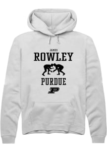 James Rowley  Rally Purdue Boilermakers Mens White NIL Sport Icon Long Sleeve Hoodie