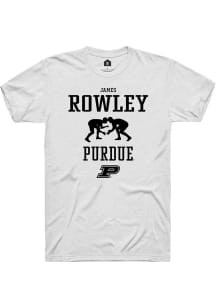 James Rowley  Purdue Boilermakers White Rally NIL Sport Icon Short Sleeve T Shirt