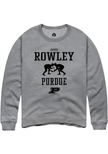 James Rowley  Rally Purdue Boilermakers Mens Graphite NIL Sport Icon Long Sleeve Crew Sweatshirt
