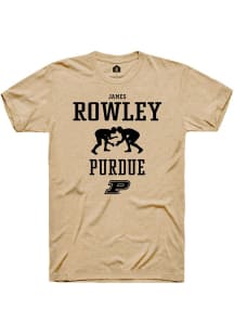 James Rowley  Purdue Boilermakers Gold Rally NIL Sport Icon Short Sleeve T Shirt