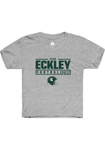 Ryan Eckley  Rally Michigan State Spartans Youth Grey NIL Stacked Box Short Sleeve T-Shirt