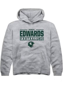 Samuel Edwards  Rally Michigan State Spartans Youth Grey NIL Stacked Box Long Sleeve Hoodie