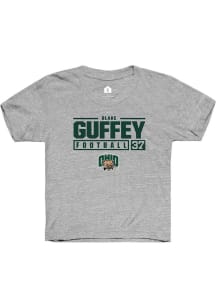 Blake Guffey  Rally Ohio Bobcats Youth Grey NIL Stacked Box Short Sleeve T-Shirt