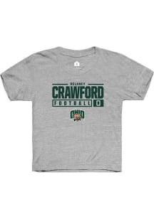 Delaney Crawford  Rally Ohio Bobcats Youth Grey NIL Stacked Box Short Sleeve T-Shirt