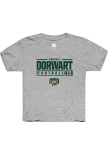 Dominic Dorwart  Rally Ohio Bobcats Youth Grey NIL Stacked Box Short Sleeve T-Shirt